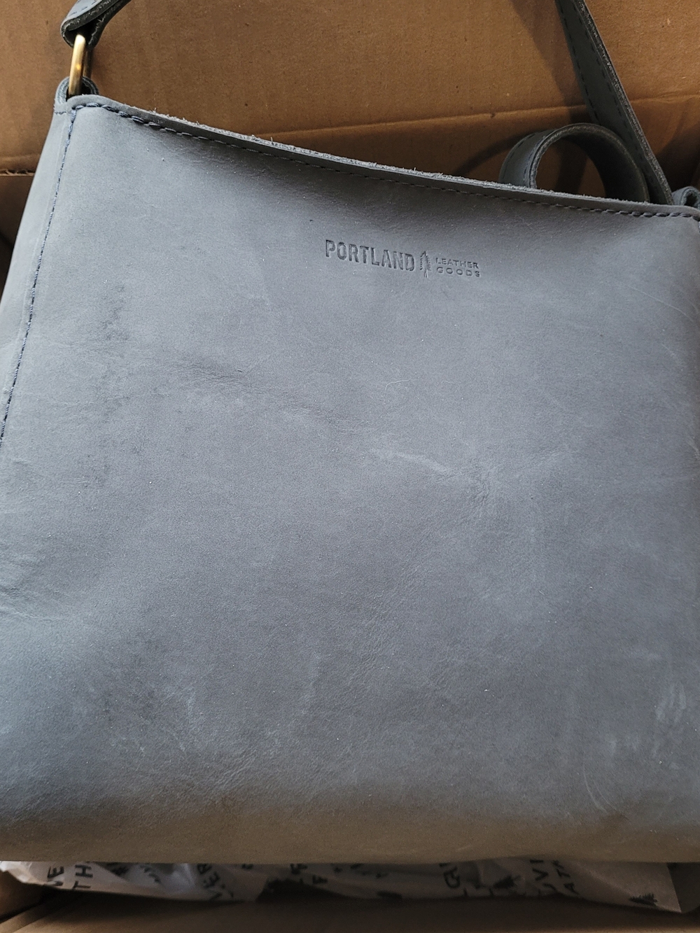 Portland Leather Grey Leather Triangle Bag Color Storm - Picture 2 of 10
